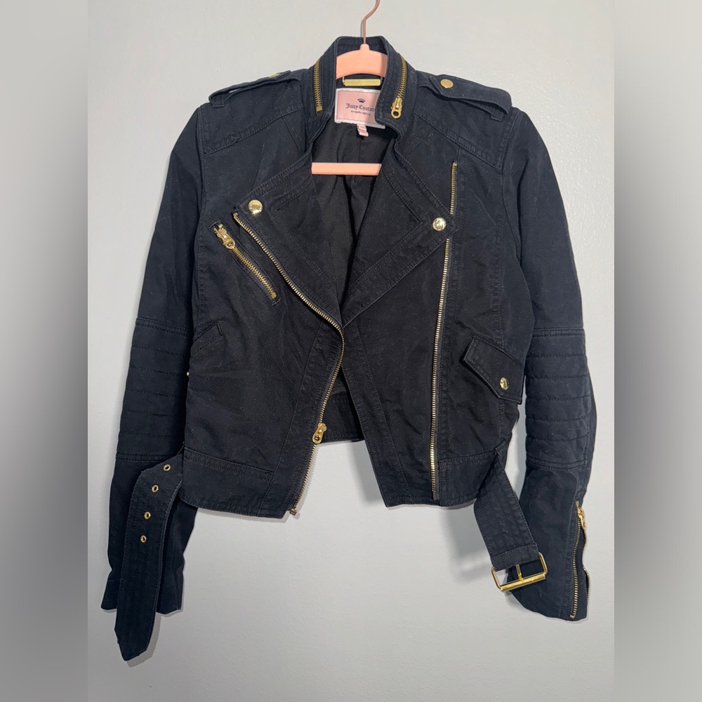 Juicy Couture Cropped Moto Jacket